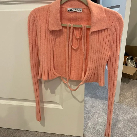 Zara Pink Fuzzy Wrap Knit Sweater - Picture 10 of 11